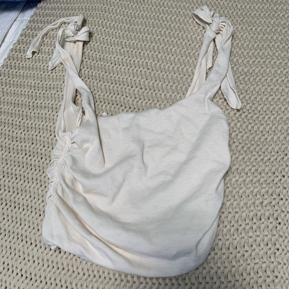 free people boulevard tie tank white size medium